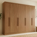 Ver imagem 1 de Guarda Roupa Casal 8 Portas 4 Gavetas Master New Marrom/Jatoba