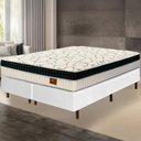 Ver imagem 1 de Cama Box Branca + Colchão King Size Buenos Aires Molas Superlastic 193x203x67cm