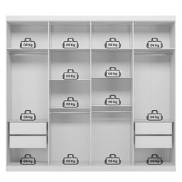Guarda-roupa Casal 8 Portas 4 Gavetas Master New - 10