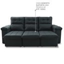 Ver imagem 4 de Sofá Retrátil/reclinável Verona 2,30m Cinza Lunar C/ Molas no Assento - King House