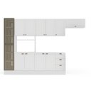 Ver imagem 2 de Cozinha Pérola com Rodapé e Cristaleira com LED 5 Peças 320 cm Yescasa Branco
