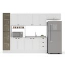 Ver imagem 4 de Cozinha Pérola com Rodapé e Cristaleira com LED 5 Peças 320 cm Yescasa Branco