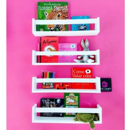 Kit de Nichos Infantis de Parede Para Livros Bonecos Brinquedos Prateleira Organizadora de Pelúcias - 2