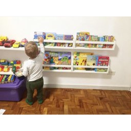 Kit de Nichos Infantis de Parede Para Livros Bonecos Brinquedos Prateleira Organizadora de Pelúcias - 3