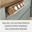 Ver imagem 2 de Cozinha Modulada 10 Peças Nesher Rainha Gourmet Ripado 100% Mdf