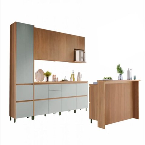 Cozinha Modulada 10 Peças Nesher Rainha Gourmet Ripado 100% Mdf