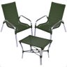 Conjunto 2 Cadeiras e Mesa de Centro Alumínio para Área Externa Fortaleza Artesanal Verde - 1
