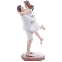 Escultura Decorativa de Resina Casal Abraçado 26x11cm Wolff - 1