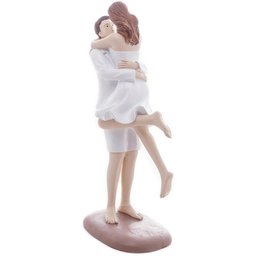 Escultura Decorativa de Resina Casal Abraçado 26x11cm Wolff - 2