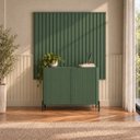 Ver imagem 1 de Kit Smart com Buffet Bend Frisado Principal Incolar Musgo Metal Preto