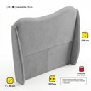 Ver imagem 4 de Cabeceira Orgânica para Cama Box King Size Luma 195cm Chenille Bouclê Prata - Desk Design