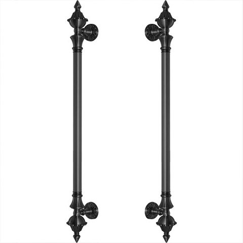 Puxador Duplo Porta Pivotante Correr Classic 780mm Preto Fosco