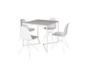 Ver imagem 2 de Mesa Industrial Base Ferro Branco em V Tampo 90x90 Branco 4 Cadeiras Eames Ferro Assento Branco