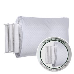 Travesseiro Látex Altura Regulável 50x70cm Duoflex - 3 Travesseiro Látex Altura Regulável 50x70cm Duoflex - 3