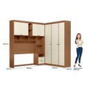 Ver imagem 4 de Guarda-Roupa Casal Modulado com Cabeceira e Módulo Aéreo 7 Portas 4 Gavetas Lugano Bege/Jatobá/Areia