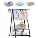 Ver imagem 3 de Guarda-roupas Portateis Arara e 2 Prateleiras Organize Roupa