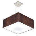 Ver imagem 1 de Lustre Pendente Quadrado Md-4040 Cúpula em Tecido 21/50x50cm Café - Bivolt
