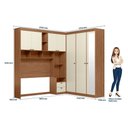 Ver imagem 4 de Guarda Roupa Casal Modulado com Espelho e Cabeceira 7 Portas 4 Gavetas Lugano Bege/Jatobá/Areia