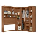 Ver imagem 5 de Guarda Roupa Casal Modulado com Espelho e Cabeceira 7 Portas 4 Gavetas Lugano Bege/Jatobá/Areia