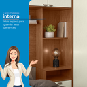 Ver mais imagens de Guarda Roupa Casal Modulado com Espelho e Cabeceira 7 Portas 4 Gavetas Lugano Bege/Jatobá/Areia