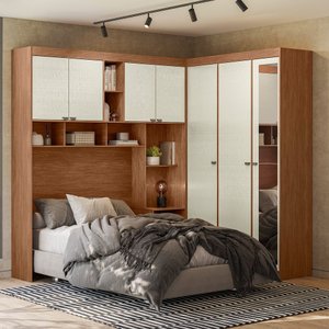 Guarda-roupa Casal Modulado Lugano com Espelho