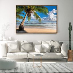 Quadro Decorativo Praia Coqueiro Com Moldura e Sem Vidro 100X160 - 3