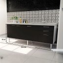 Ver imagem 4 de Gabinete de Cozinha 174cm Armário Pia 3 Gavetas e 3 Portas:preto