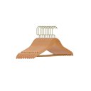 Ver imagem 1 de Kit 25 Cabides de Madeira Marfim com Barra e Gancho Luxo Dourado – Alta Resistência e Sofisticação