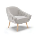 Ver imagem 4 de Kit 01 Namoradeira 02 Lugares e 01 Poltrona Giovana Veludo Cinza Pés Palito Natural - D’Rossi