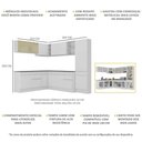 Ver imagem 4 de Armário de Cozinha Completa de Canto com Rodapé Veneza Multimóveis V2100 Branco