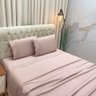 Jogo de Cama Lençol Casal Nupcial Percal 300 Fios 4 Peças Rosê 100% Poliéster - 2