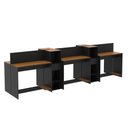 Ver imagem 3 de Estação de Trabalho 6 Lugares Office Smart 6 Mesas 4 Armários - Preto e Cedro