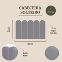 Ver imagem 2 de Cabeceira Solteiro Modulada Nuvem Cama Box Corino Cinza