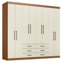 Ver imagem 3 de Guarda Roupa Casal 8 Portas e 6 Gavetas Master Bege/Jatobá/Areia