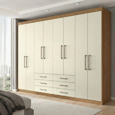 Guarda Roupa Casal 8 Portas e 6 Gavetas Master