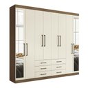 Ver imagem 4 de Guarda Roupa Casal com Espelho 8 Portas e 6 Gavetas Master Bege/Jatobá/Areia