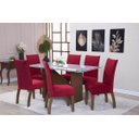 Ver imagem 1 de Kit Capa de Cadeira 4 Peças Suede Veludo Sala de Jantar Protege o Estofado Renova o Visual Vermelho