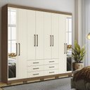 Ver imagem 2 de Guarda-roupa Casal 8 Portas 6 Gavetas Master com Espelho e Pés