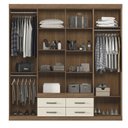 Ver imagem 3 de Guarda-Roupa Casal 8 Portas 4 Gavetas Nápoles Bege/Jatobá/Areia