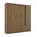 Ver imagem 4 de Guarda-Roupa Casal 8 Portas 4 Gavetas Nápoles Marrom/Jatoba