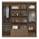 Ver imagem 3 de Guarda-Roupa Casal 8 Portas 4 Gavetas Nápoles Marrom/Jatoba