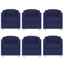 Ver imagem 1 de Kit 6 Poltronas Decorativa Tilla Suede Azul Marinho - Twdecora