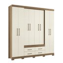 Ver imagem 4 de Guarda-Roupa Casal 8 Portas 4 Gavetas Nápoles com Pés Bege/Jatobá/Areia