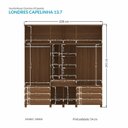 Ver imagem 3 de Guarda-Roupa Londres Capelinha 13 Portas e 07 Gavetas Marrom/Jatoba