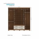 Ver imagem 5 de Guarda-roupa Casal 8 Portas 4 Gavetas com Pés e Espelhos Nápoles