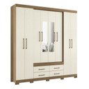 Ver imagem 4 de Guarda-roupa Casal 8 Portas 4 Gavetas com Pés e Espelhos Nápoles