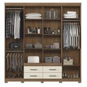 Ver imagem 3 de Guarda-roupa Casal 8 Portas 4 Gavetas com Pés e Espelhos Nápoles
