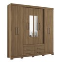 Ver imagem 4 de Guarda-roupa Casal 8 Portas 4 Gavetas com Pés e Espelhos Nápoles