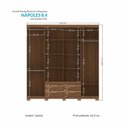 Ver imagem 5 de Guarda-roupa Casal 8 Portas 4 Gavetas com Pés e Espelhos Nápoles