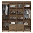 Ver imagem 3 de Guarda-roupa Casal 8 Portas 4 Gavetas com Pés e Espelhos Nápoles